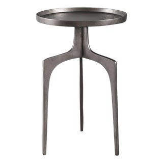 Antique Nickle Atomic Side Table For Sale