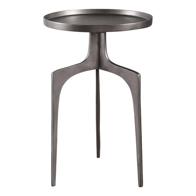 Antique Nickle Atomic Side Table For Sale