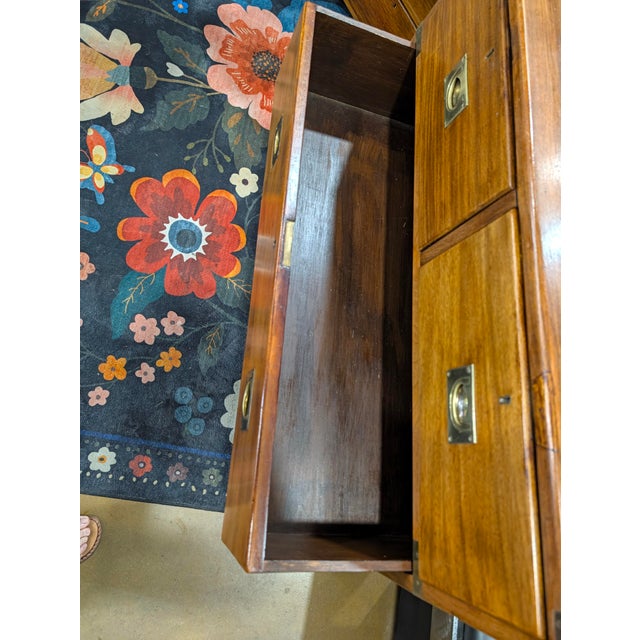 Wood Antique Victorian - British Campaign Chest of Drawers For Sale - Image 7 of 15