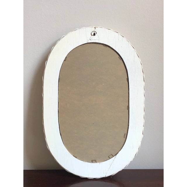 Vintage Wicker Wall Mirror in Crème For Sale - Image 12 of 13
