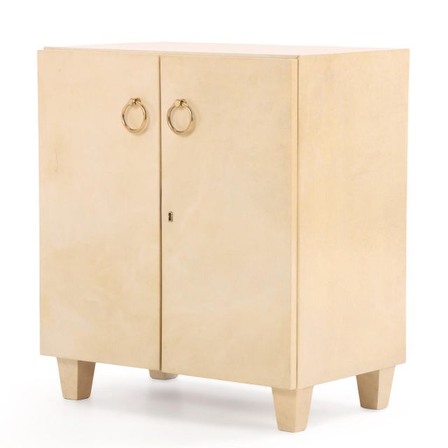 Mid-Century Modern Mid-Century Two Door Parchment Cabinet, C. 1950 For Sale - Image 3 of 7