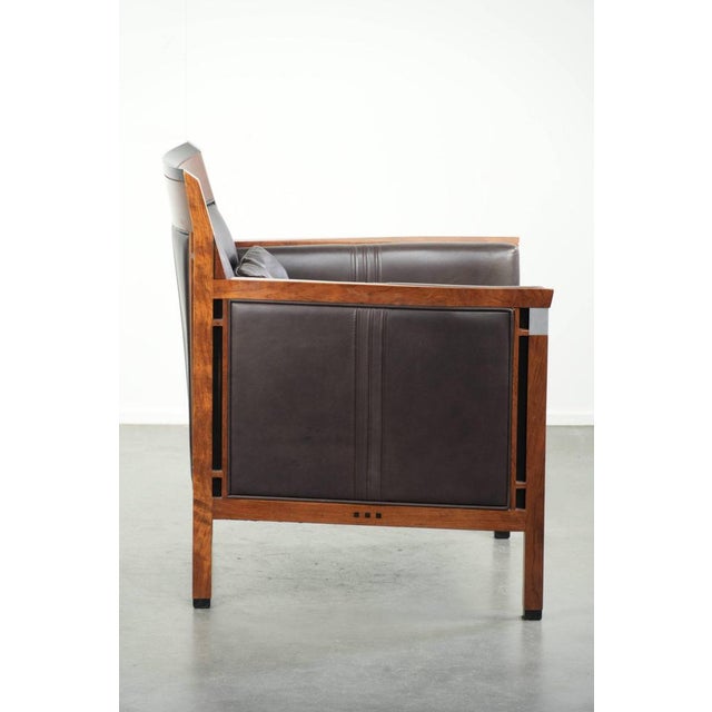 Art Deco Armchair from the Decoforma Series with Dark Brown Cowhide Leather Upholstery by Schuitema For Sale - Image 3 of 13