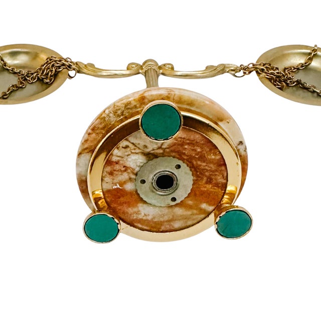 Early 20th Century Miniature French Decorative Scale With Polished Brass Frame & Tiger-Eye Onyx Base For Sale - Image 12 of 12