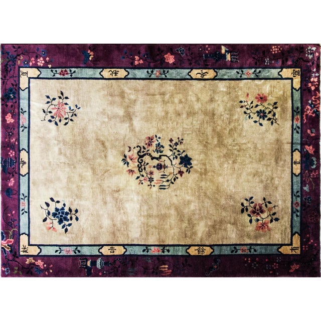 Antique Art Deco Chinese Rug For Sale In Chicago - Image 6 of 9