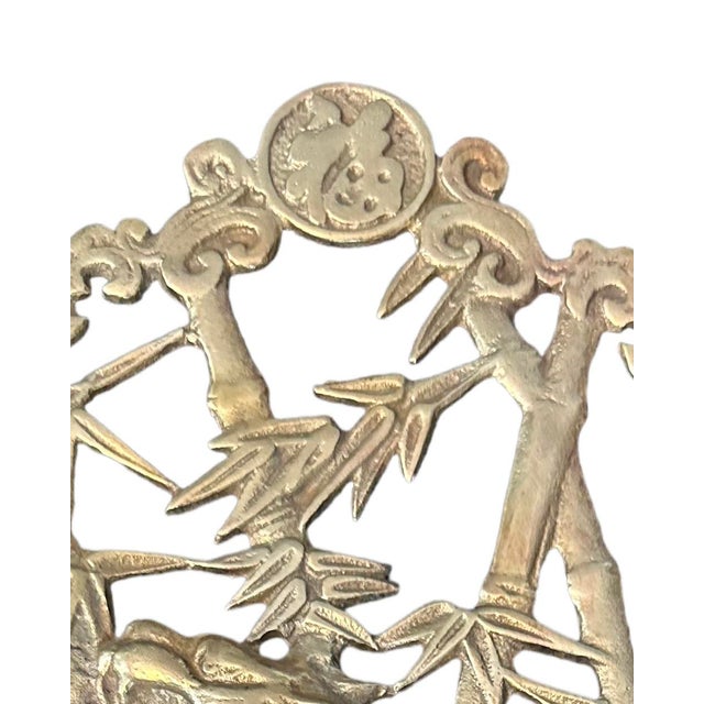 Asian 1970s Asian Brass Tiger and Dragon Wall Plaques - Set of 2 For Sale - Image 3 of 6