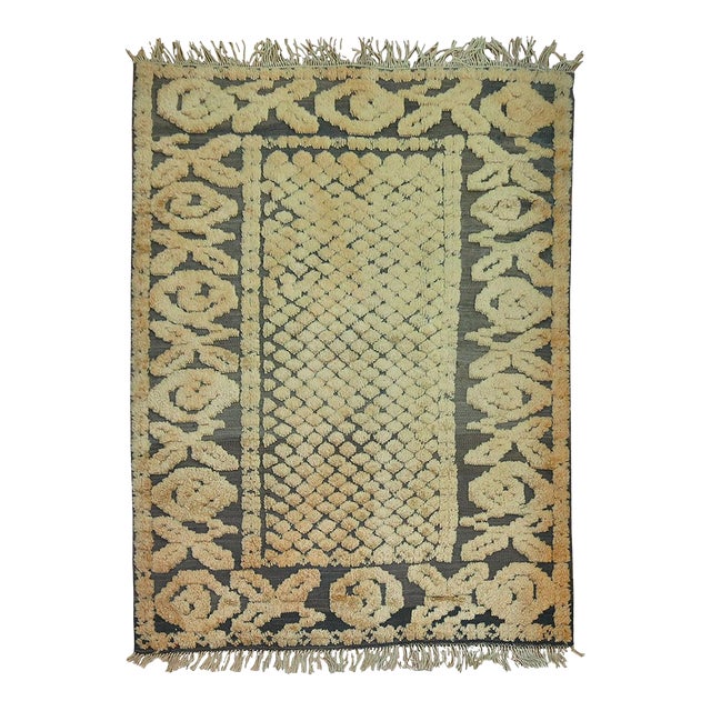 Zabihi Collection High Low Vintage African Rug - 4'9" x 5'10" For Sale