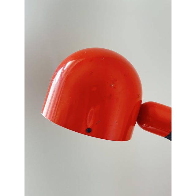 Metal Vintage Space Age Orange Metal Table Lamp, 1970s For Sale - Image 7 of 16