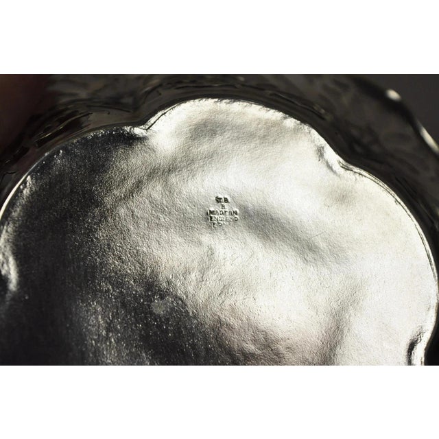 Silver Vintage TBB England Victorian Silver Plated Small Pierced Trinket Nut Dish Bowl For Sale - Image 8 of 10