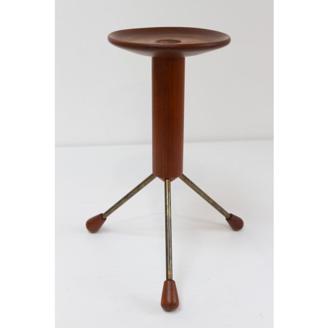 Mid-Century Modern Vintage Danish Teak Tripod Side Table, 1950s For Sale - Image 3 of 17
