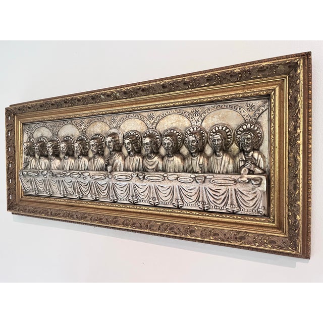 Signed J. Hidalgo Egido 1965 Spanish Last Supper Metal Relief Wall Plaque For Sale In West Palm - Image 6 of 12
