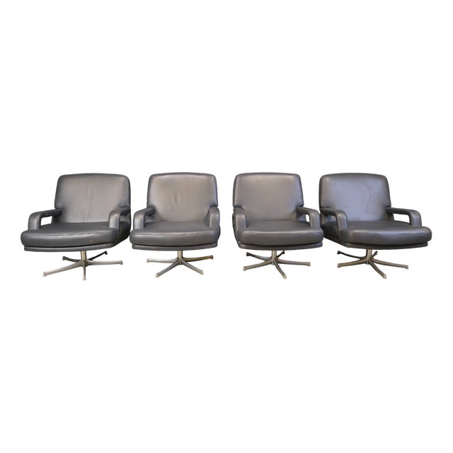 Swivel Chairs by Bernd Munzebrock for Walter Knoll, 1970s, Set of 4 For Sale