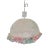 Metal Cage and Fabric Hanging Light with Flowers For Sale