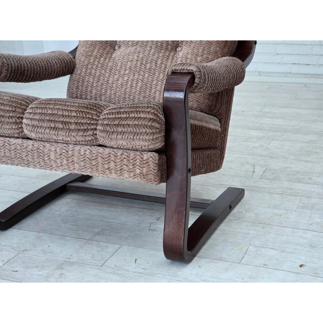 Vintage Danish Lounge Chair in Light Brown Furniture Corduroy, 1970s For Sale - Image 12 of 18
