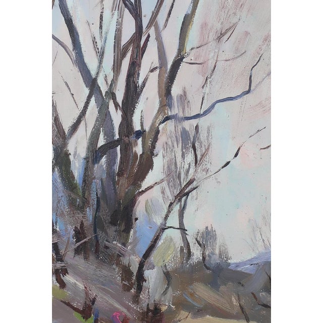 Impressionist Forest Oil Painting, Ukrainian Art, 1970s 50-34 For Sale - Image 4 of 6