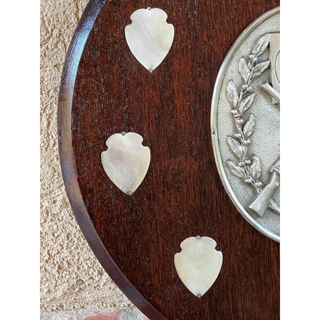 Antique English Rifle Gun Shoot Trophy Award Plaque Silver Plate Shield C1910 For Sale In Dallas - Image 6 of 12