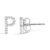 Contemporary 10K White Gold 1/10 Cttw Diamond 'P' Initial Stud Earring For Sale - Image 3 of 5