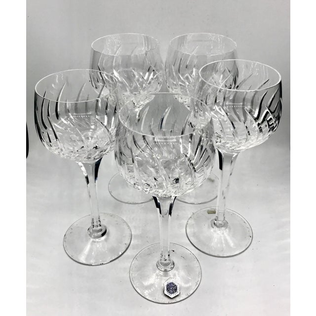 Set of 4 Hock Glasses by Stuart Crystal in the Very Rare Contessa Pattern with One With Original Label. First manufactured...