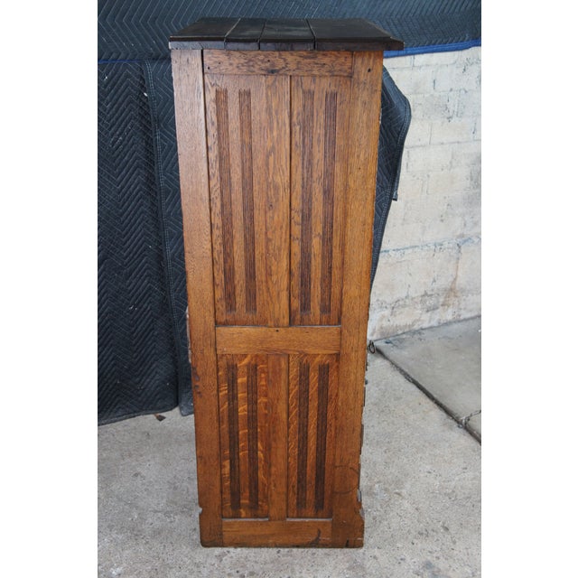 Antique Harvard Company Quartersawn Oak Dental Cabinet Curio Showcase Display For Sale - Image 12 of 14