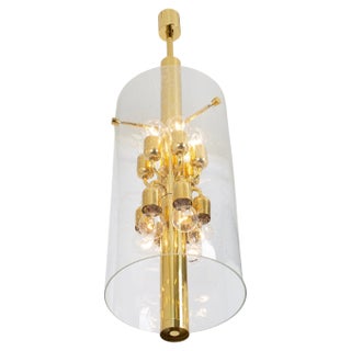 Brass Pendant with Glass Shade from Limburg, 1960s For Sale