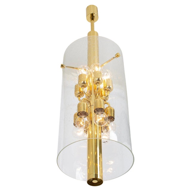 Brass Pendant with Glass Shade from Limburg, 1960s For Sale