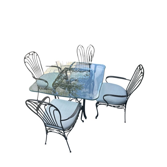 Bronze Vintage Wrought Iron & Glass Dining Collection by Hooker Furniture For Sale - Image 8 of 12