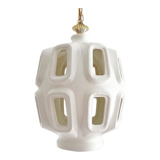 1960s Modern Plaster Pendant Light For Sale