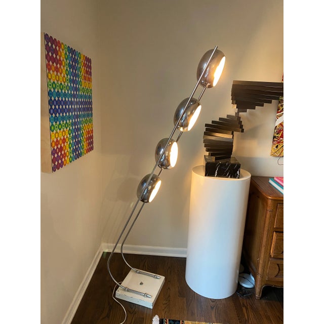 1970s Chrome Space Age Postmodern Floor Lamp For Sale In Chicago - Image 6 of 8