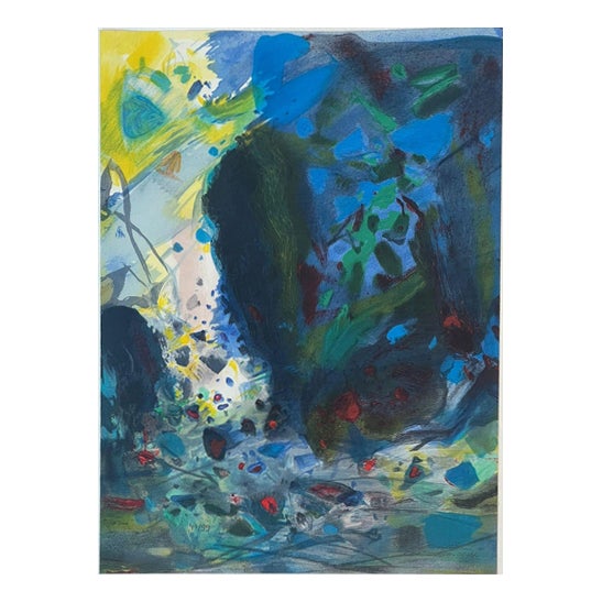 Chu Teh-Chun, Blue Season (Panel I), 2006, Lithograph For Sale