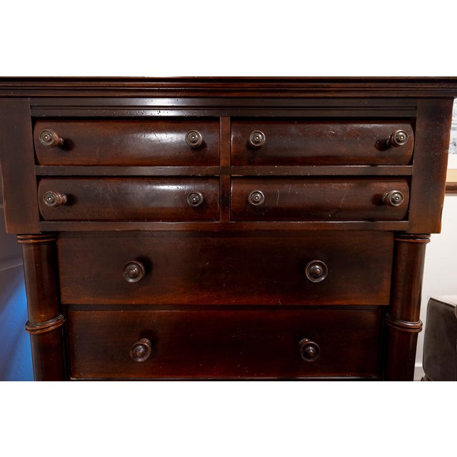 Antique American Empire Revival Mahogany Chest of Drawers With Turned Columns, C. 1900 For Sale - Image 11 of 15