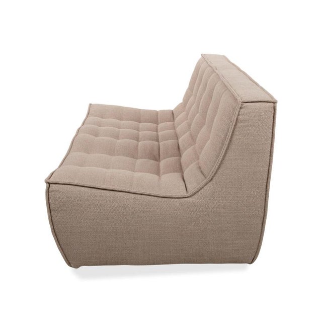 Fabric Two-Seater Grey Sand Taupe Ethnicraft N701 Sofa For Sale - Image 9 of 10