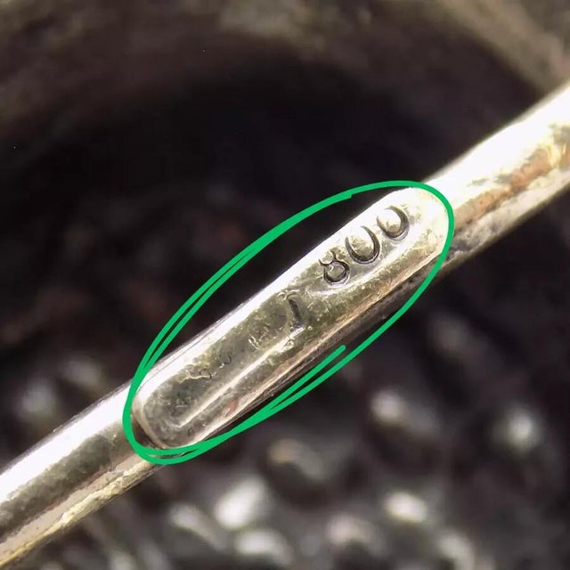 Silver Vintage Italian Handmade Genuine Silver Hat & Stick Dollhouse Miniature Solid Figurine For Sale - Image 8 of 10