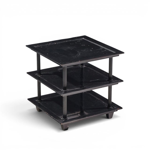 Wood Barbara Barry Contemporary American Three Tiered Mahogany End Table For Sale - Image 7 of 8