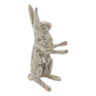 Vintage Italian Silver Rabbit Figurine, 1950s For Sale
