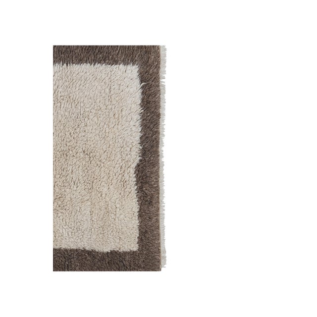 Mid-Century Modern 1960s Vintage Organic Wool Turkish Tulu Rug 2'9'' X 4'1'' For Sale - Image 3 of 12