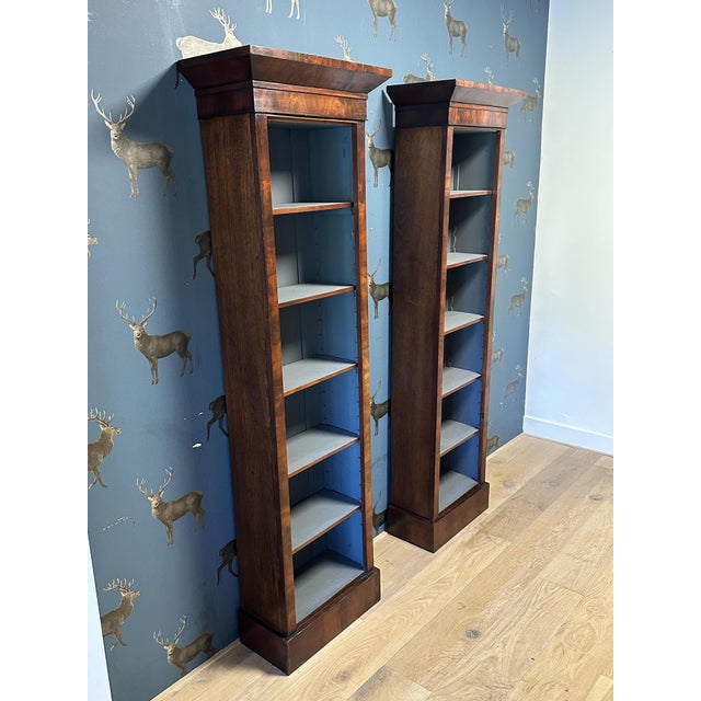 Brown Open Bookcases, 1890s, Set of 2 For Sale - Image 8 of 9