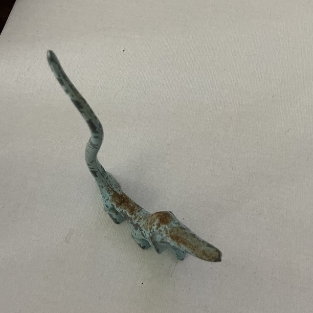 Walter Bosse Dachshund Modernest Metal Figurine Ring Holder Catch Weiner Dog Mid Century Modern Art Distressed Walter Bosse Style 1950s 50s For Sale - Image 4 of 7