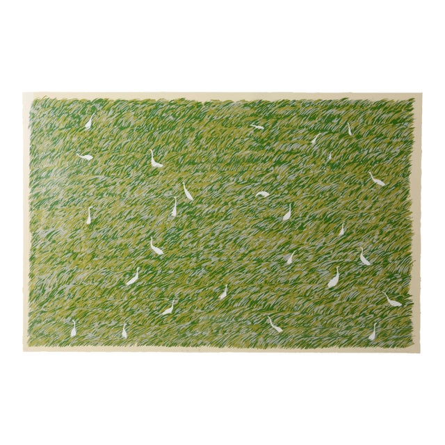 Original Haruna Niiya Heron in the Rural Silkscreen (2018) For Sale