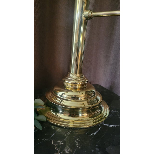 Wildwood Vintage Wildwood Solid Brass Table Lamp | Traditional Designer Lighting | Ralph Lauren Inspired For Sale - Image 4 of 10