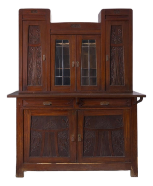 Art Nouveau Italian Buffet Cabinet with Glass Doors, 1905