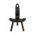 Classic Spanish tripod chair, made of dark-colored pine wood and faux leather, finished with metal studs, entirely in the...