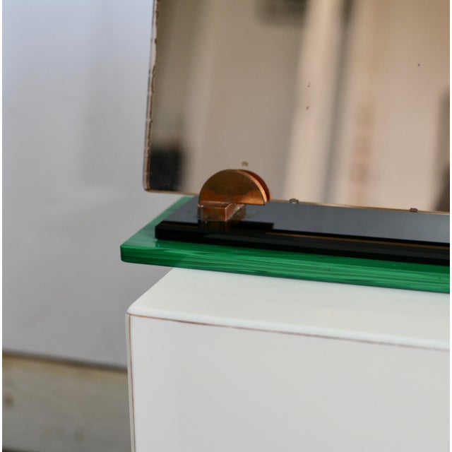 Smoked Mirror, Black Glass and Green Stone Support, France, 1958 For Sale - Image 13 of 15