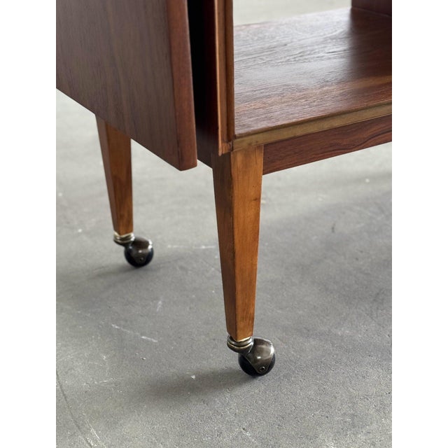 1960s Mid Century Walnut Bar Cart For Sale - Image 11 of 12