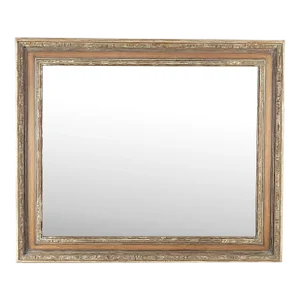 Weathered Late Victorian Carved Wood Frame Mirror, Probably English