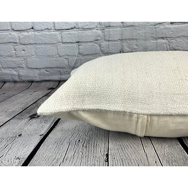 16 x 24 Hemp Pillow Turkish Cushion Natural White Pillow Cushion Cover For Sale - Image 4 of 4