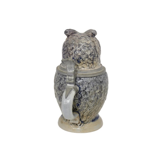 Late 19th Century Antique Owl Stein, Circa 1880 For Sale - Image 5 of 8