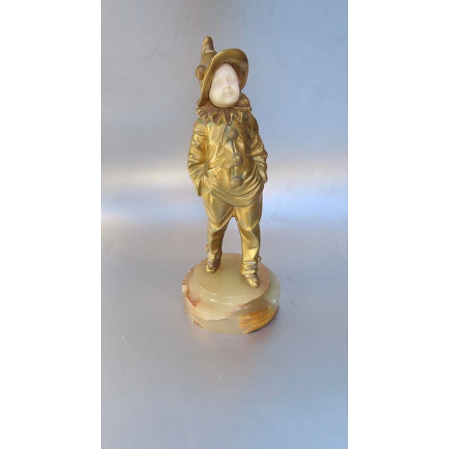 French Bronze Pierrot Boy Signed Sculpture by George Omerth For Sale - Image 11 of 18