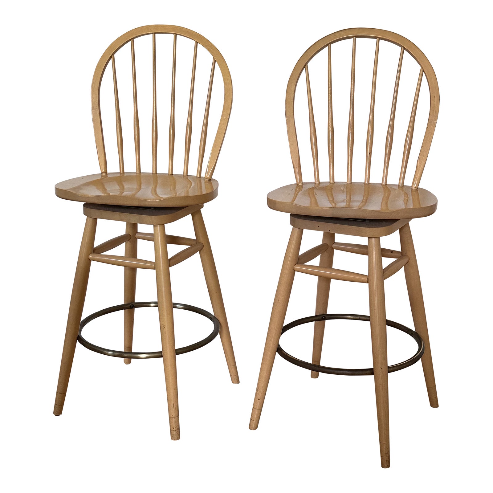 2000s Ethan Allen Counter Stool Set of 2 Chairish