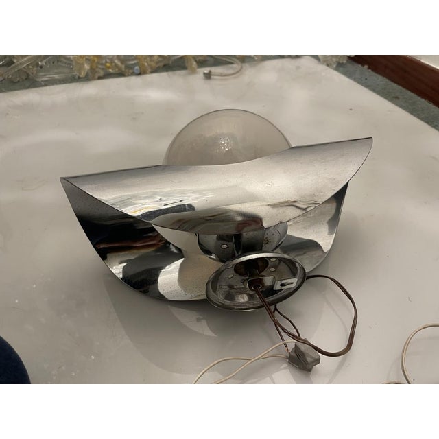 Mid-Century Modern Chrome and Murano Glass Sconces by Mazzega, 1970s, Set of 2 For Sale - Image 3 of 9