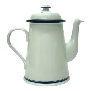 Vintage Blue & White Ceramic Christianhavn Coffee Pot by Dansk Bistro For Sale