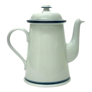Vintage Blue & White Ceramic Christianhavn Coffee Pot by Dansk Bistro